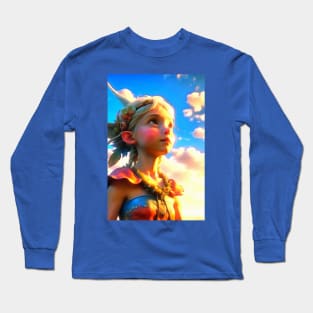 Elf girl looking at the sun Long Sleeve T-Shirt